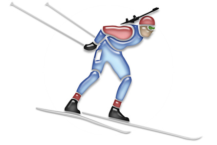 Zeichnung eines Biathleten