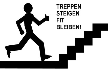 Mensch steigt Treppen