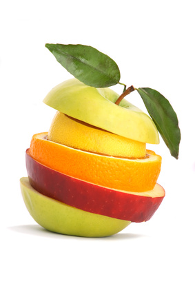 Obst und Gemüse Verschiedene Obstscheiben